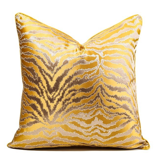 Luxury Gold Satin Pillowcase - Soft Polyester Cushion for Elegant Home Decor