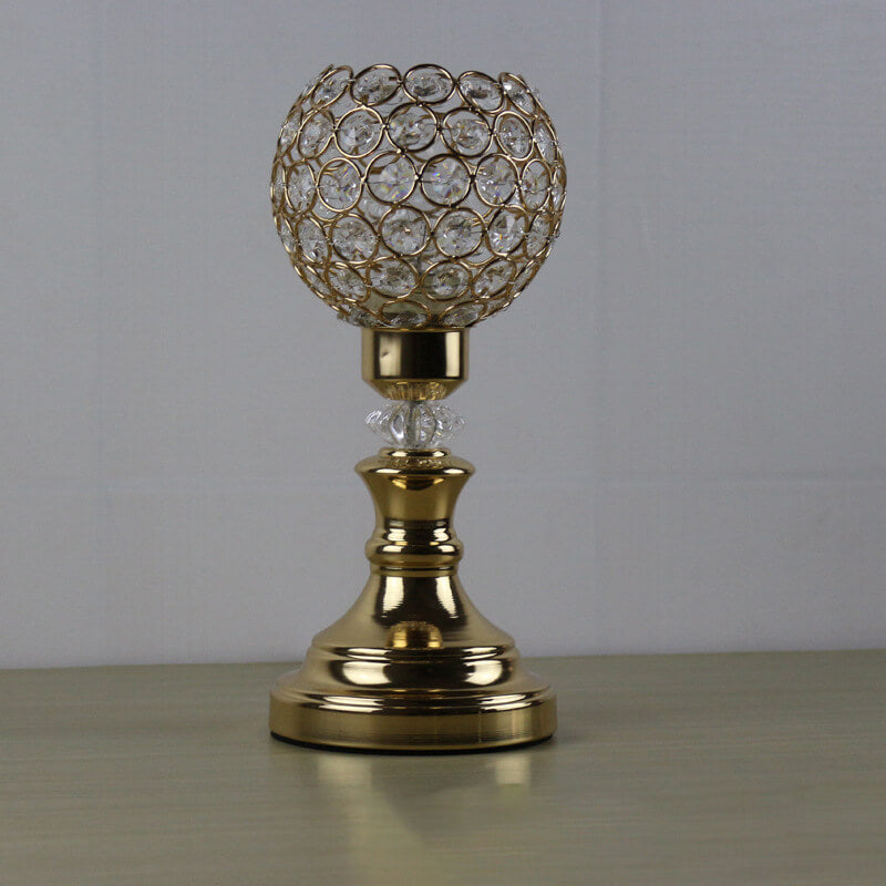 Gold Crystal Ball Table Lamp - Modern 1-Light Design