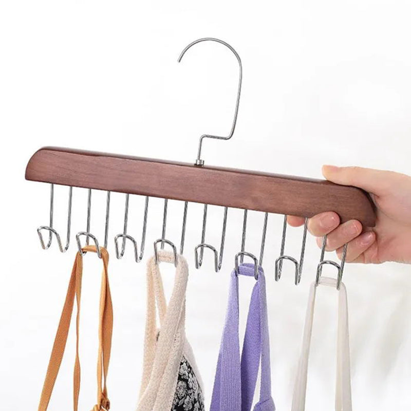 360-Degree Rotating Wooden Multi Dress Hanger with 8 Hooks