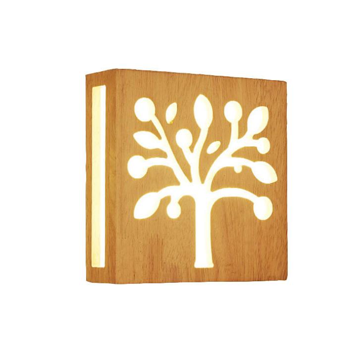 Wooden LED Wall Lamp - Eco-Friendly Natural Design