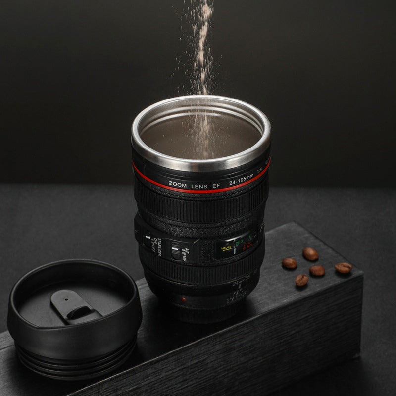 Camera Lens Coffee Mug Insulated Travel Cup for Photographers
