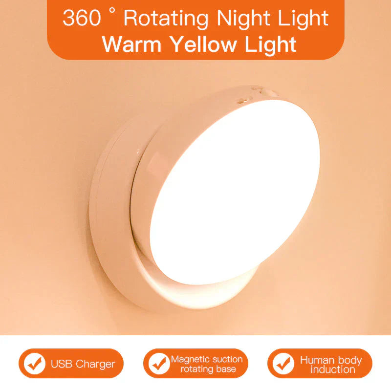 Cordless Motion Sensor Night Light with Adjustable Shade