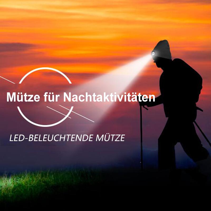 LED Headlamp Beanie Hat with Removable Light