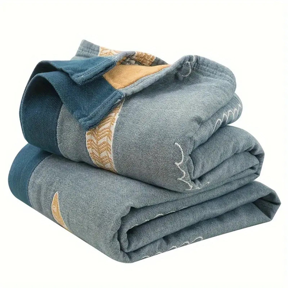Reversible Golden Fish Cotton Gauze Blanket