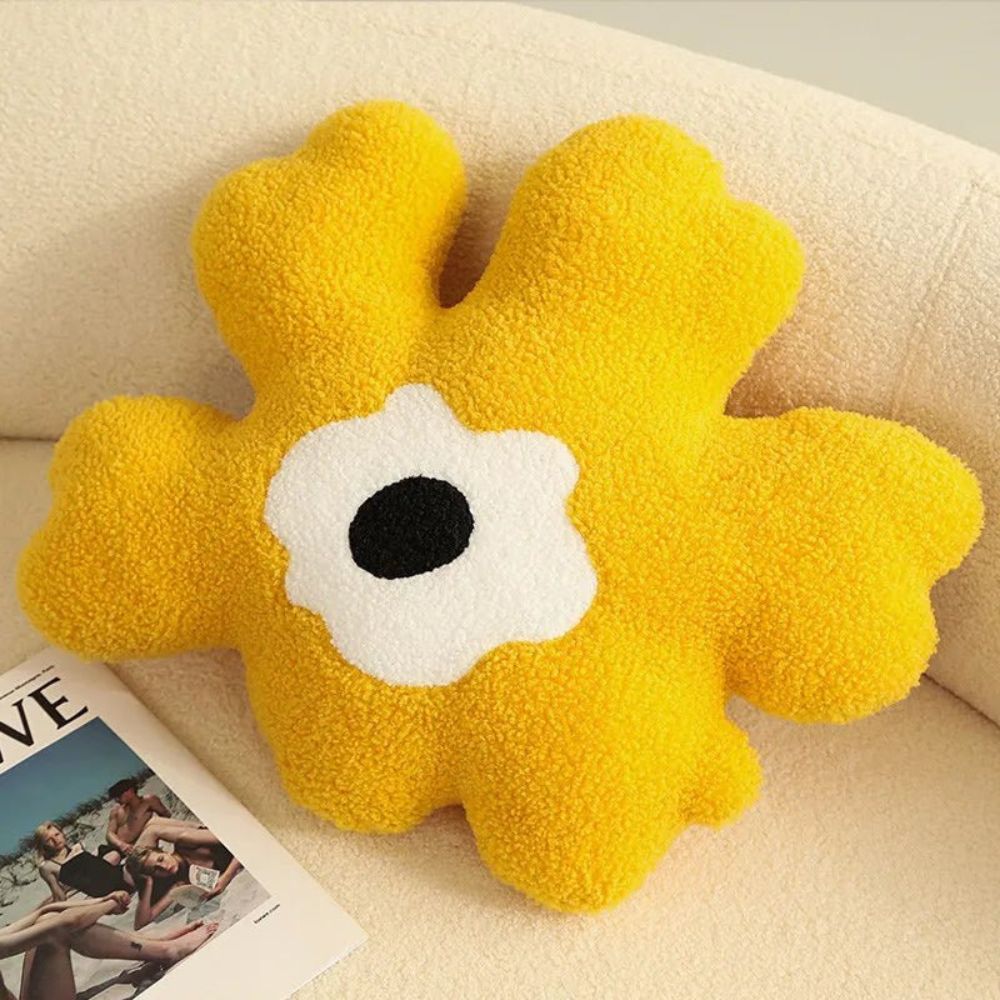 Cheerful Flower-Inspired Plush Cushion