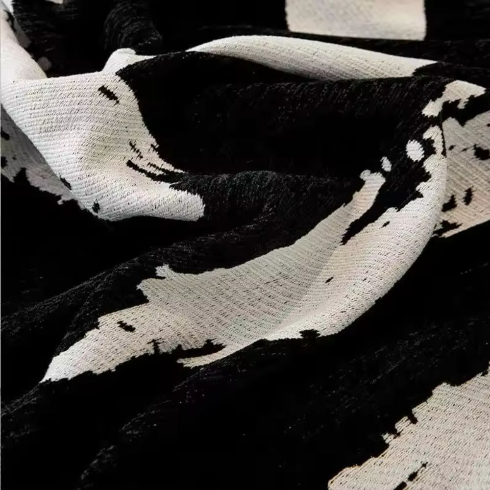 Reversible Brushstroke Art Sofa Cover in Premium Chenille