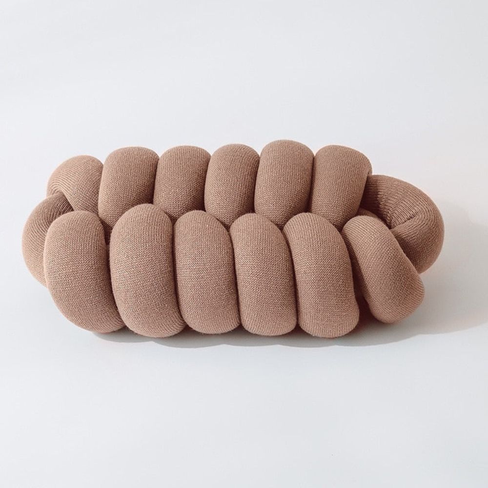 Knotted Plush Cushion in Soft Acrylic Fabric