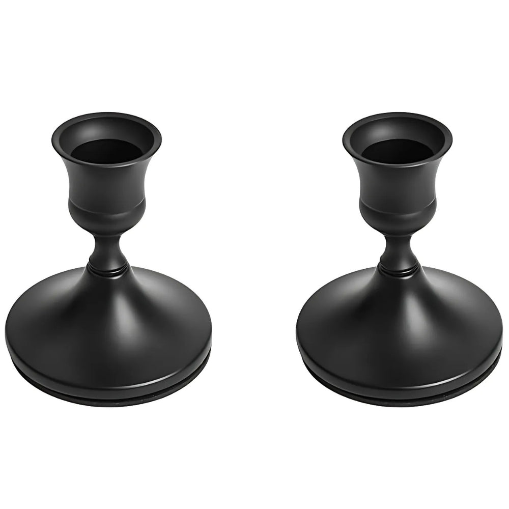 Vintage-Inspired Shimmering Candle Holders Set of 2