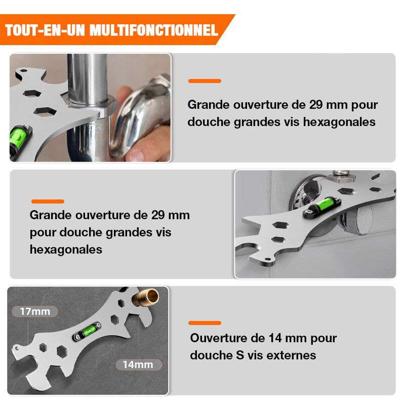 Adjustable Stainless Steel Angle Wrench for Faucets and Sinks