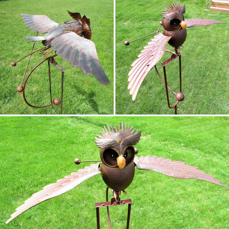 Metal Eagle Windmill Garden Art Decor