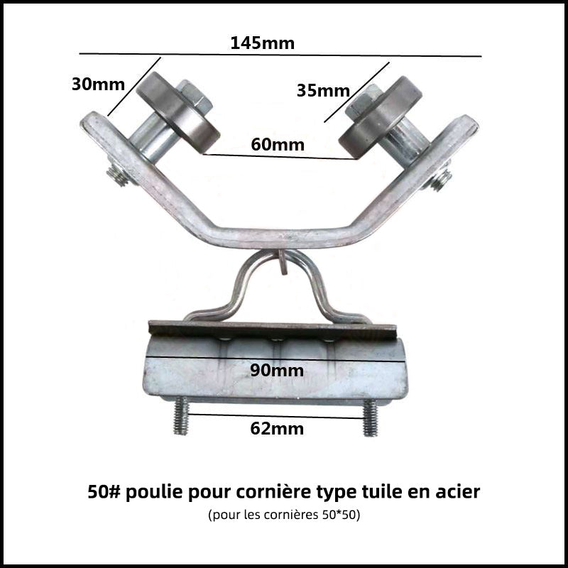 Adjustable Angle Iron Pulley with Safety Clamp
