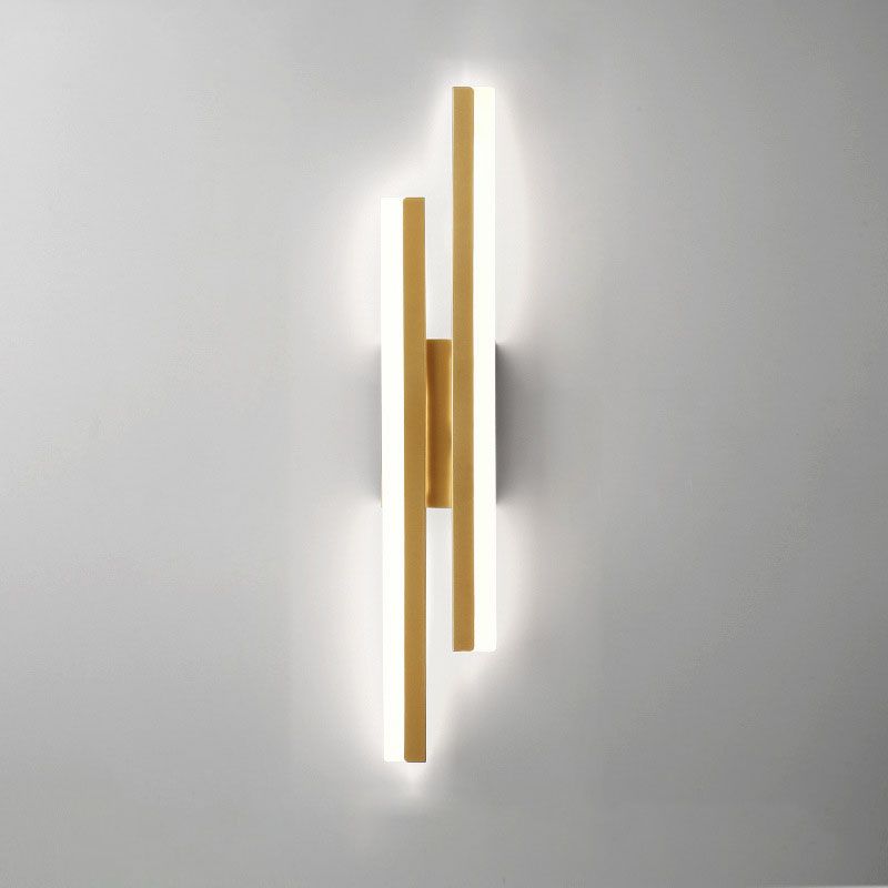 Modern LED Wall Light in Black and Gold Finish