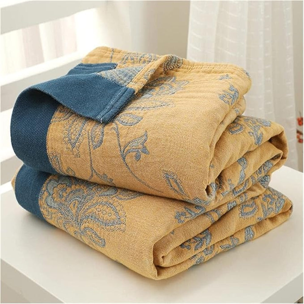 100% Cotton Floral Gauze Throw Blanket