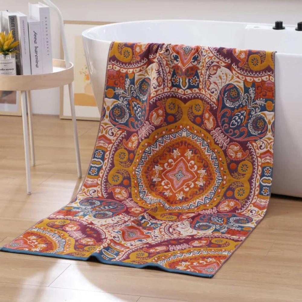 Boho Vintage Cotton Towel - Quick-Drying, Soft & Absorbent