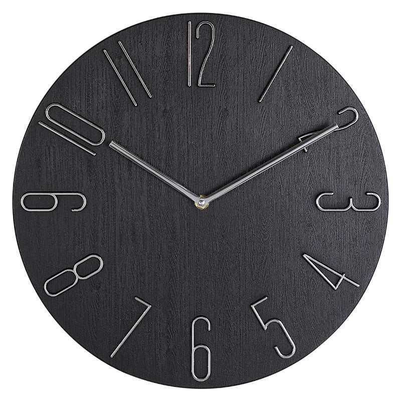 Minimalist MDF Wall Clock with Metal Hands