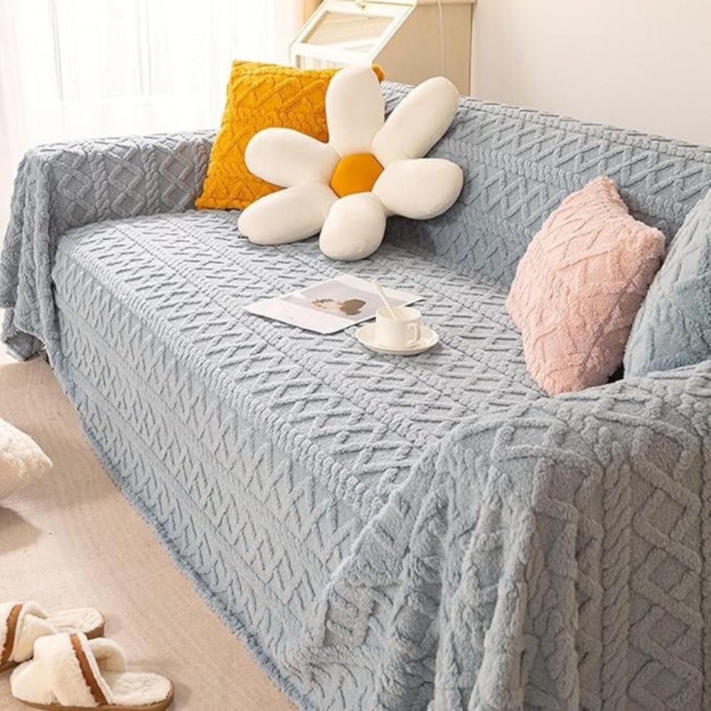 Premium Cashmere Waffle Texture Sofa Cover