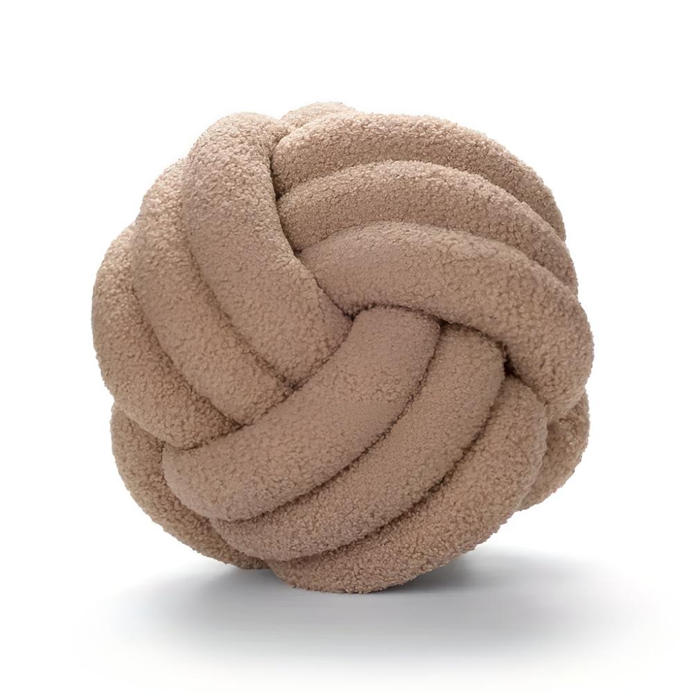 Knotted Lambswool Boucle Cushion with Flower Design