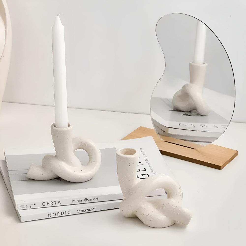 Knot Ceramic Tea Light Candle Holder