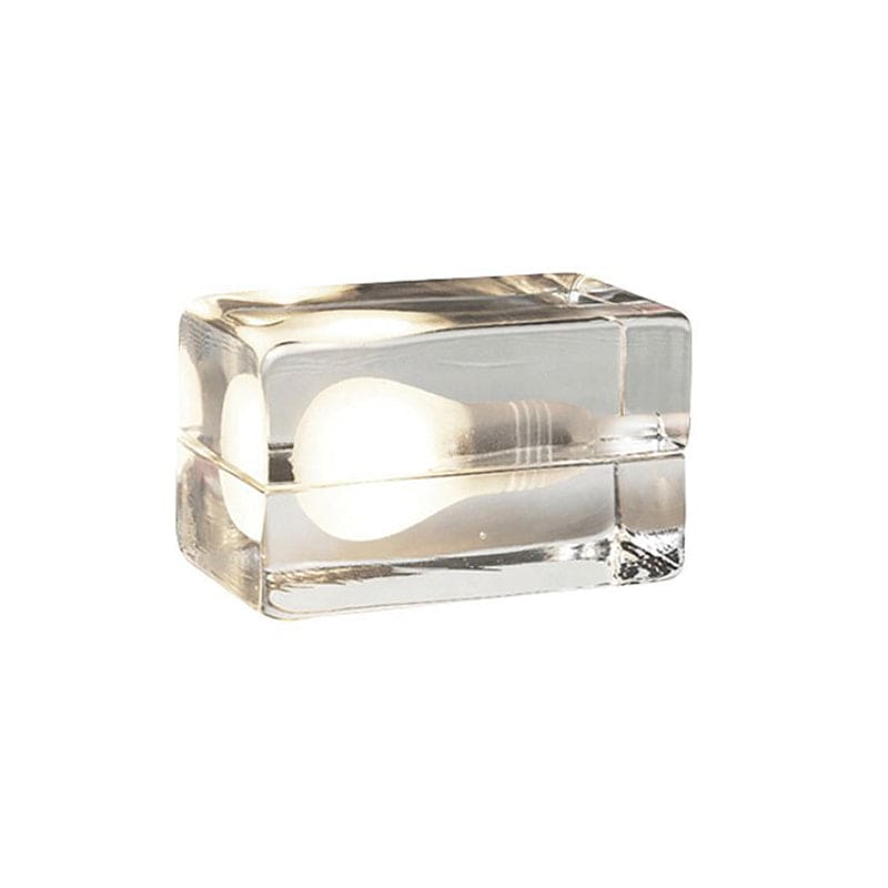 Clear Cube Table Lamp - Modern Ice Block Design
