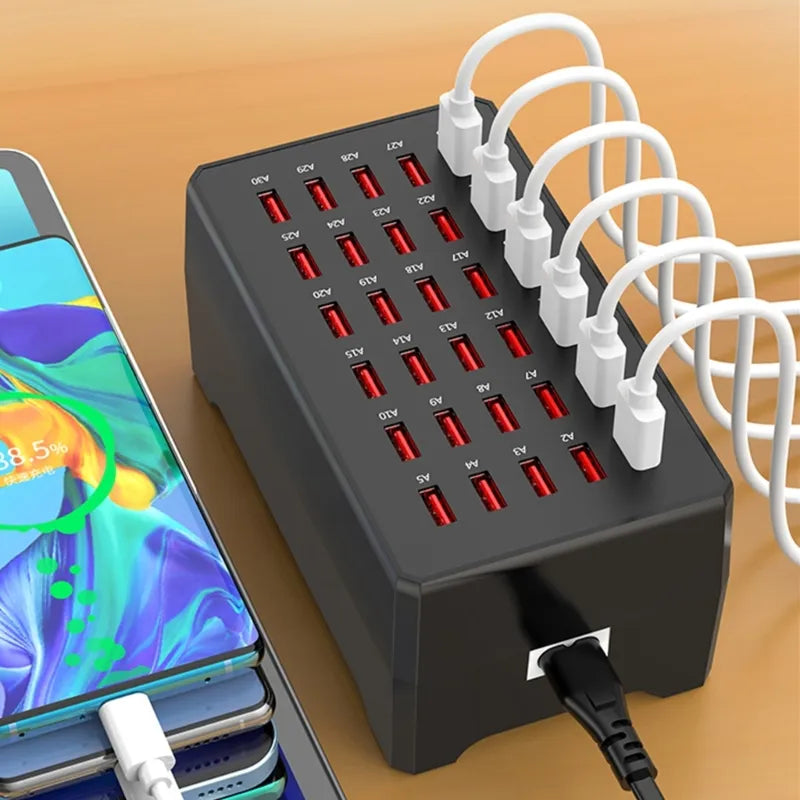 30-Port USB Charging Station with Intelligent Cooling