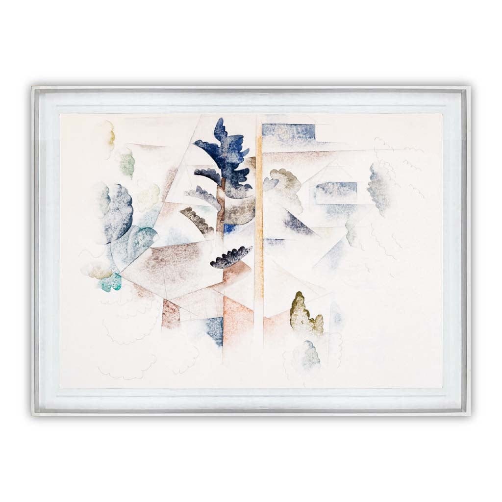 Art Print of Trees and Architecture in Tate Frame