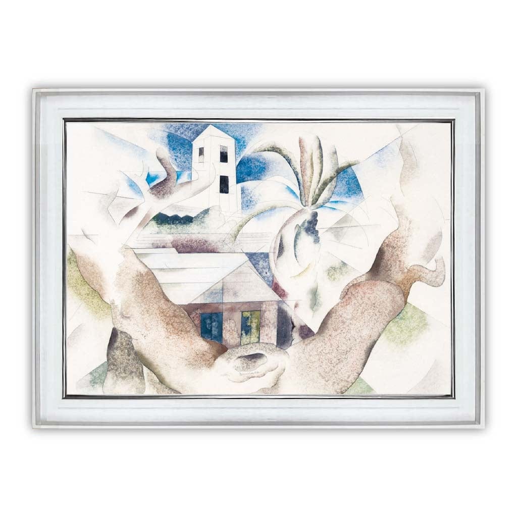 Digitally Enhanced Art Print - Bermuda No. 1 - Tree and House