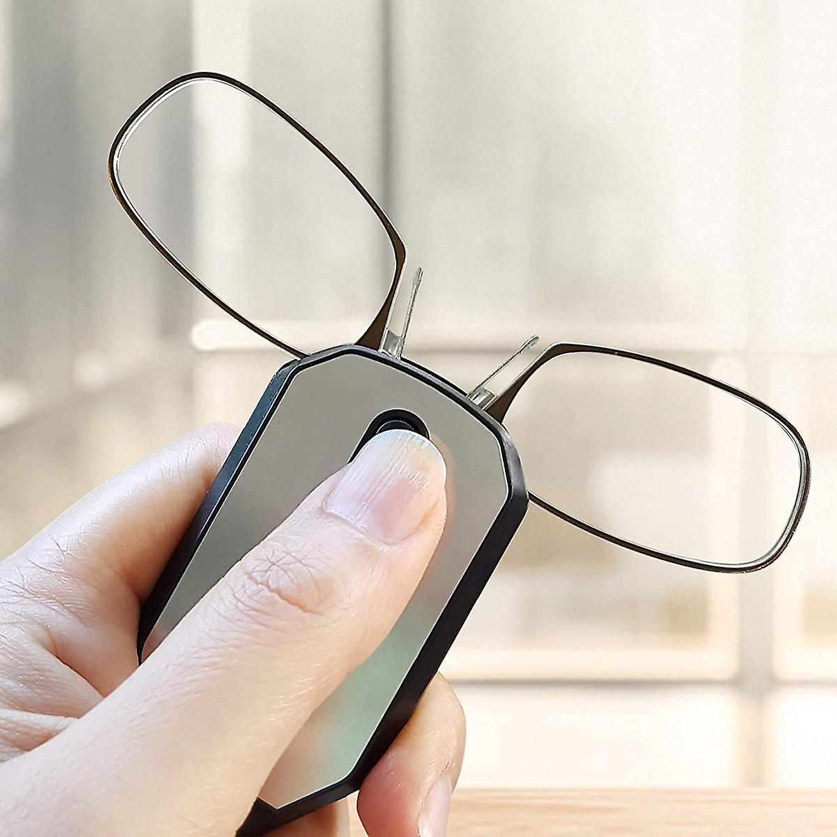Portable Keychain Reading Glasses with Nose Clip