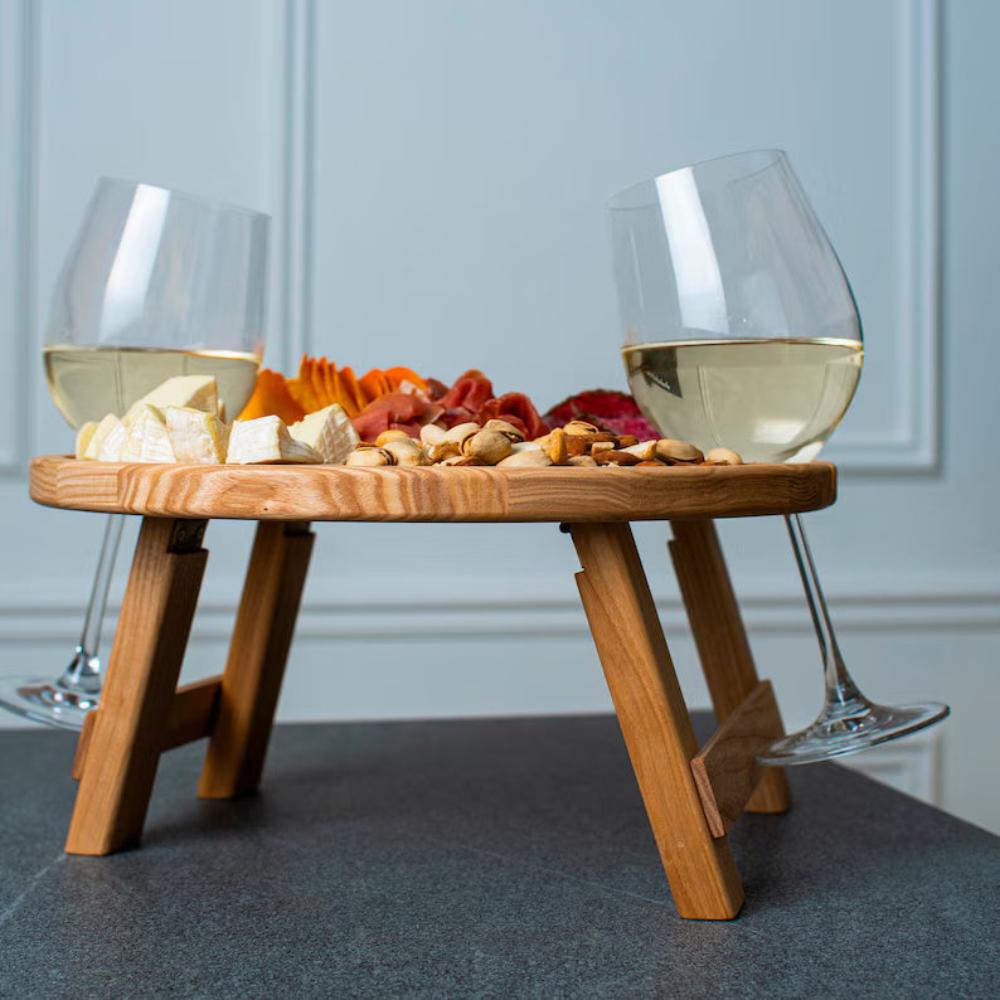 Foldable Picnic Table with Wine Glass Holders