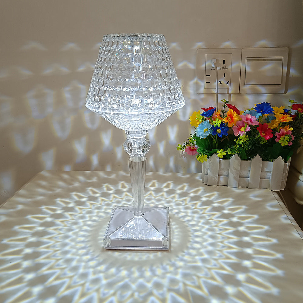 Rose-Shaped Touch-Activated Table Lamp with RGB Colors