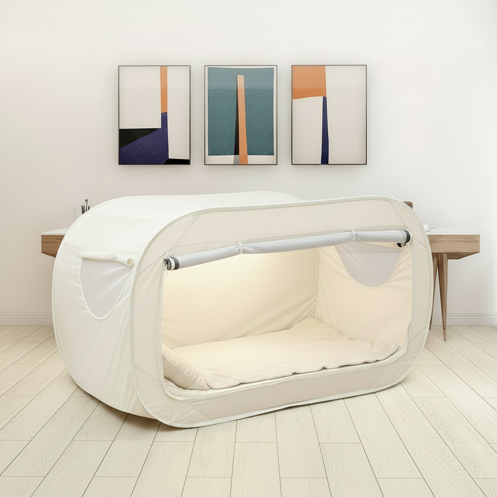 Foldable Tent Bed with Zipper Closure and Mesh Ventilation