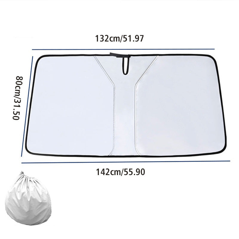 Folding Car Windshield Sunshade with Steering Wheel Protector