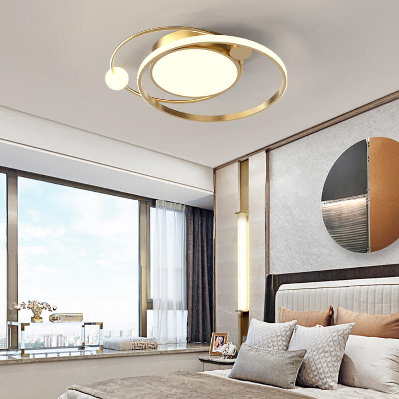 Modern Round LED Ceiling Lamp with Metal Frame