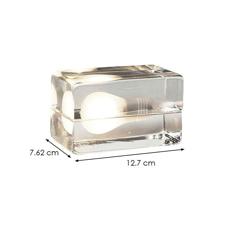 Minimalist Clear Glass Cube Table Lamp
