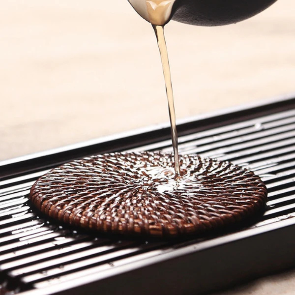 Handmade Rattan Coaster Set - Rustic 3-Inch Drink Protectors
