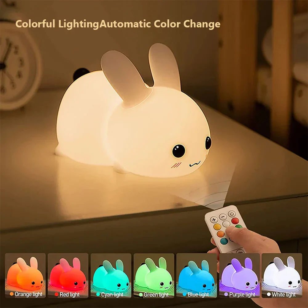 Cute Bunny Night Light for Kids - Soothing Glow