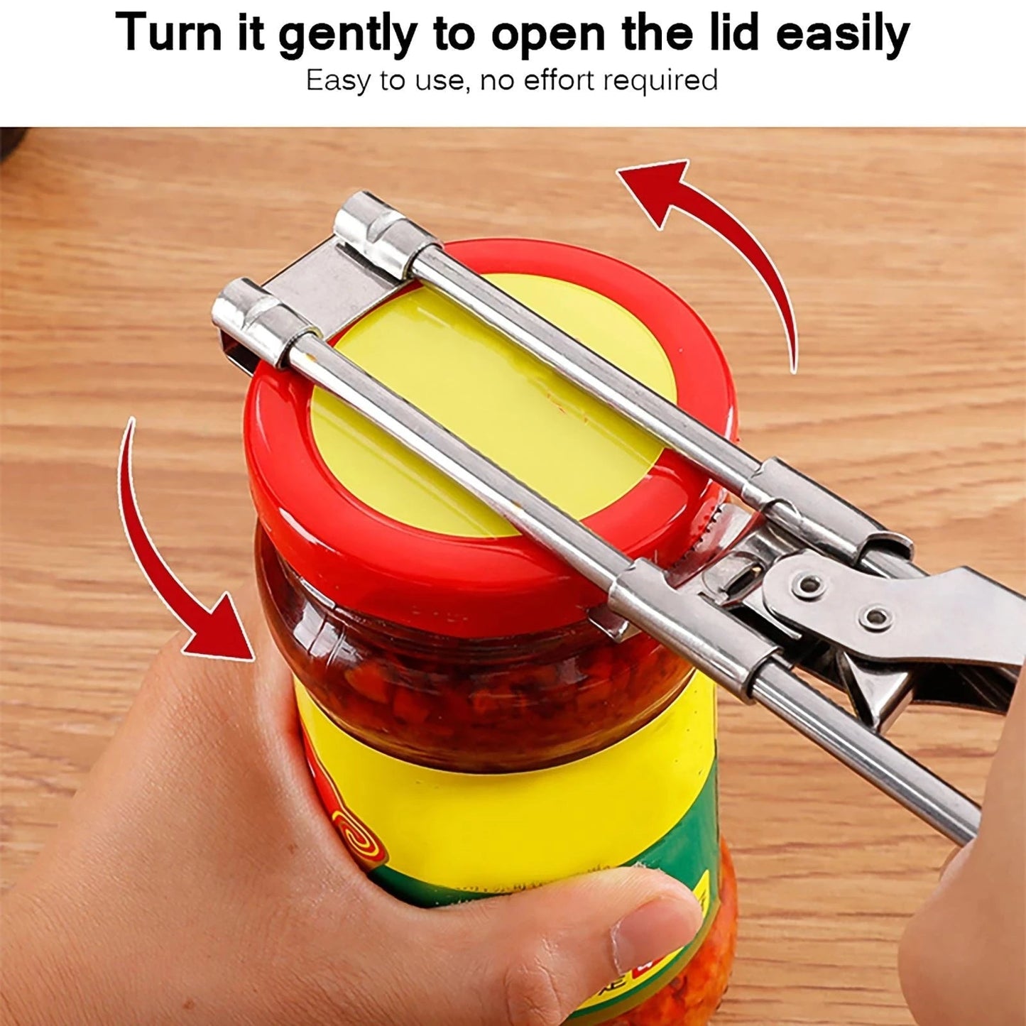 Adjustable Stainless Steel Jar Opener with Ergonomic Handle