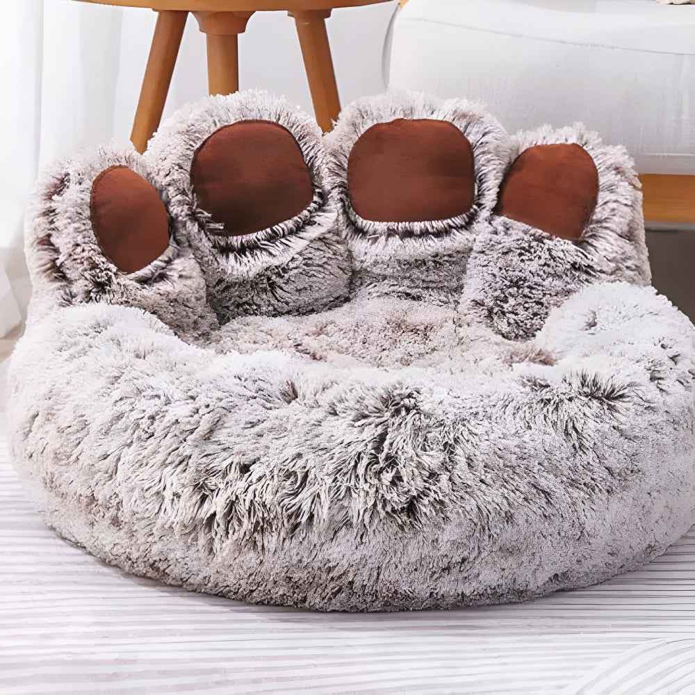 Paw-Shaped Plush Pet Bed for Dogs