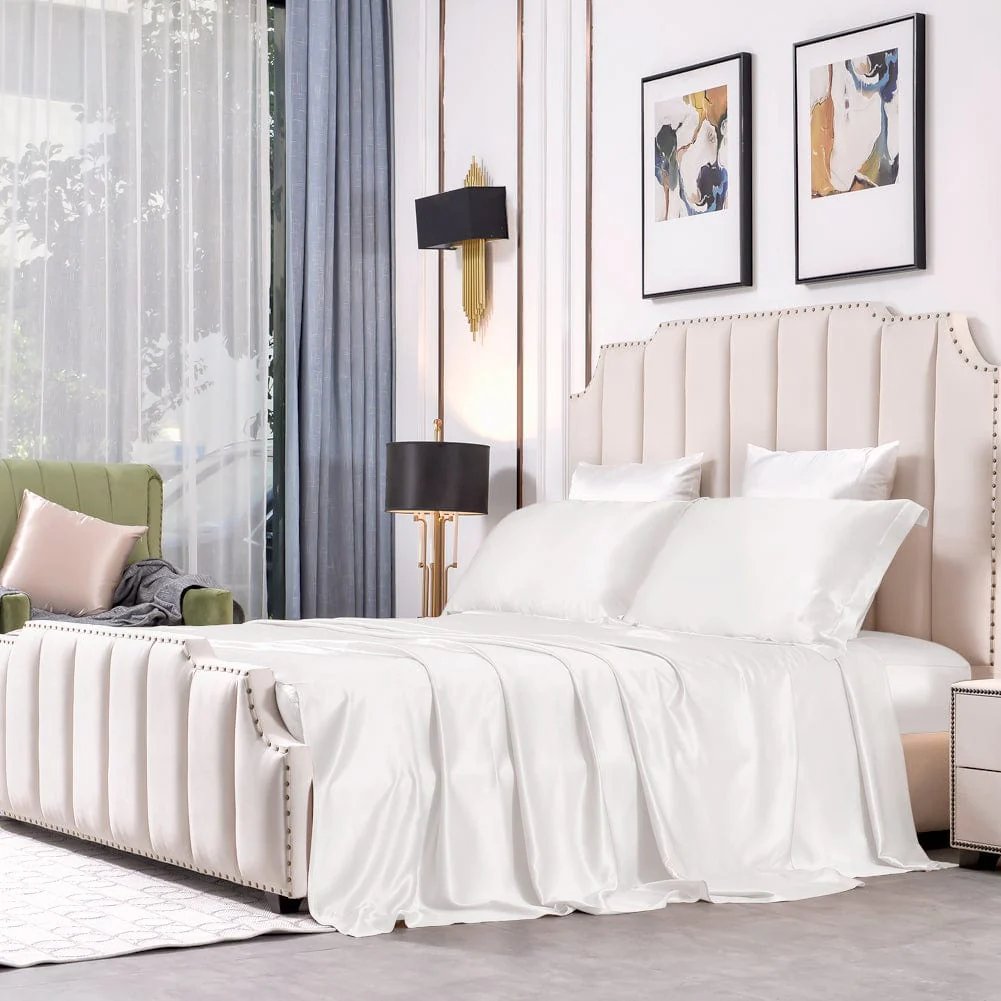 Pure Mulberry Silk Bedding Set - 25 Momme Luxury 4 Piece