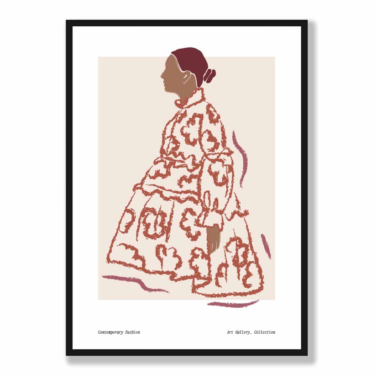 Modern Minimalist Woman Fashion Sketch Poster