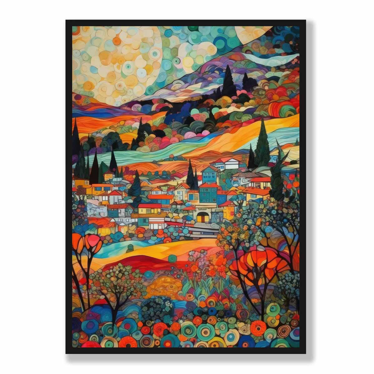 Colorful Mosaic Abstract Cityscape Art Print