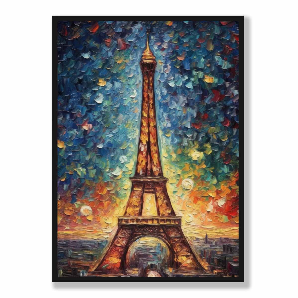 Colorful Eiffel Tower Sunset Art Print