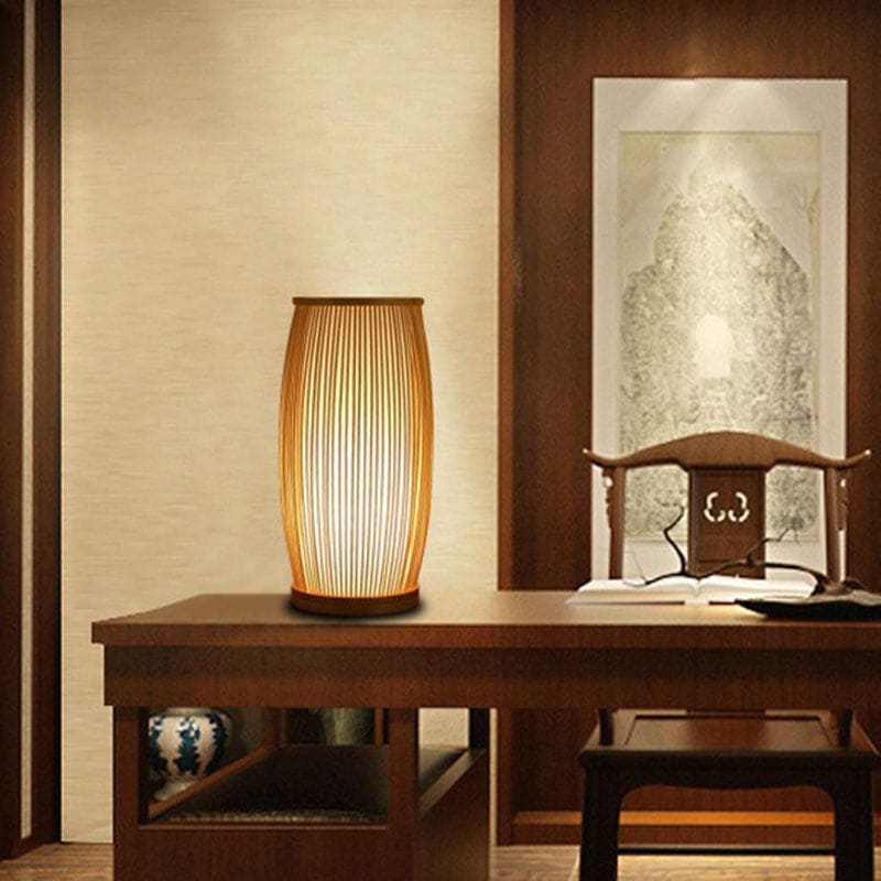 Bamboo Table Lamp - Natural LED Light for Cozy Atmosphere