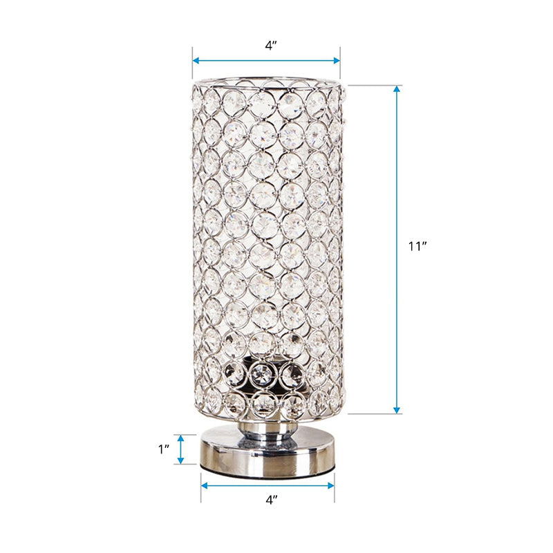 Modern Crystal Table Lamp with Chrome Finish