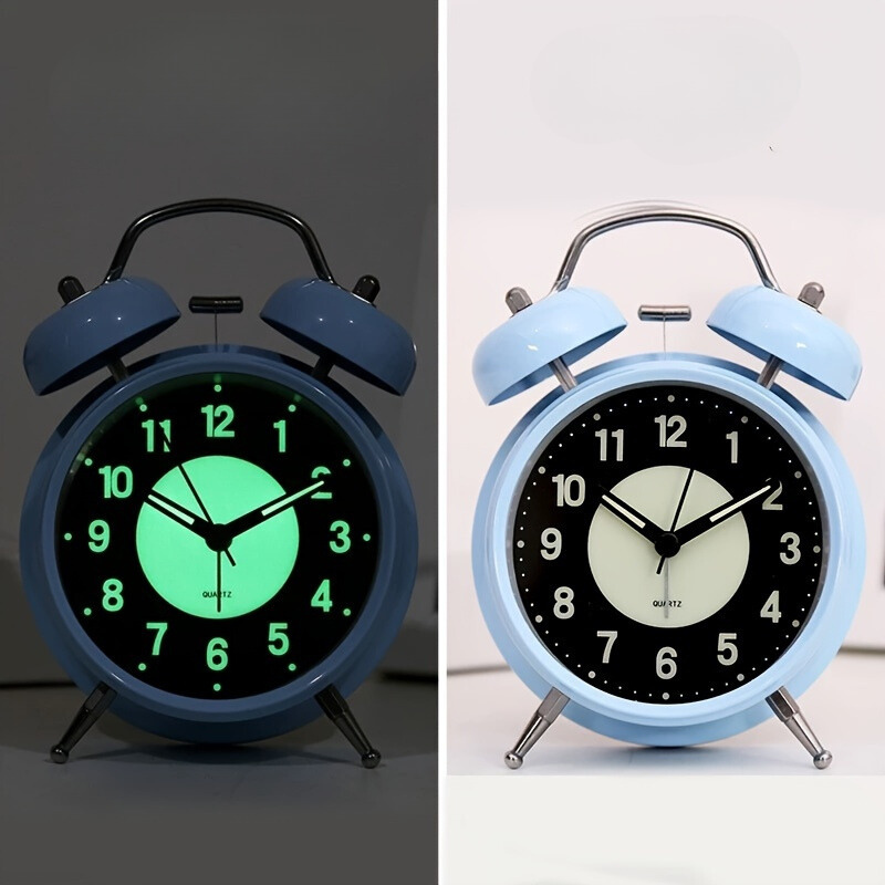 Sleek Metallic Alarm Clock with Soft Illumination