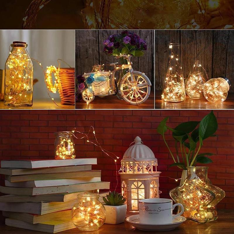 LED Wine Bottle Lights with Copper Wire Night Light - 5 or 10 Pack