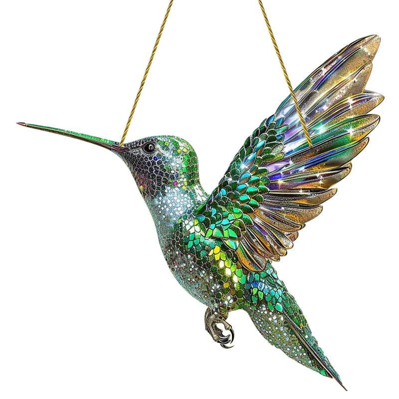 Hummingbird Acrylic Stained Glass Window Suncatcher
