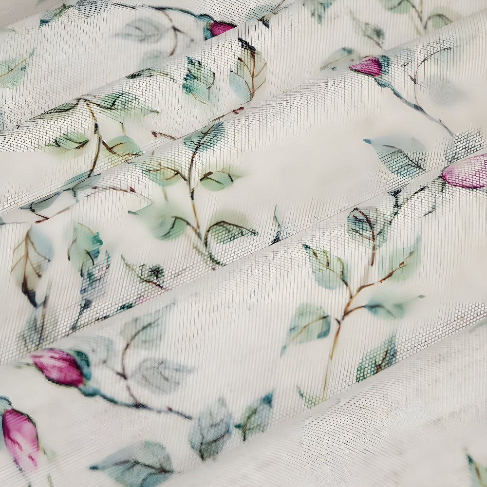 Floral Microfiber Tablecloth with Earthy Motifs