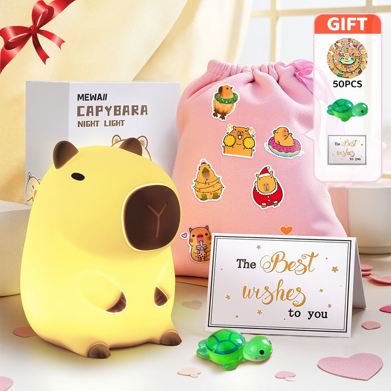 Capybara Squishy Night Light with Touch Activation and Timer