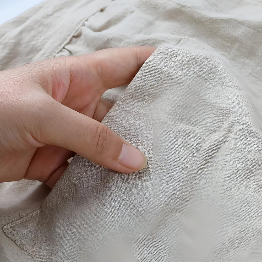 Rustic Ruffle Linen Apron with Front Pocket