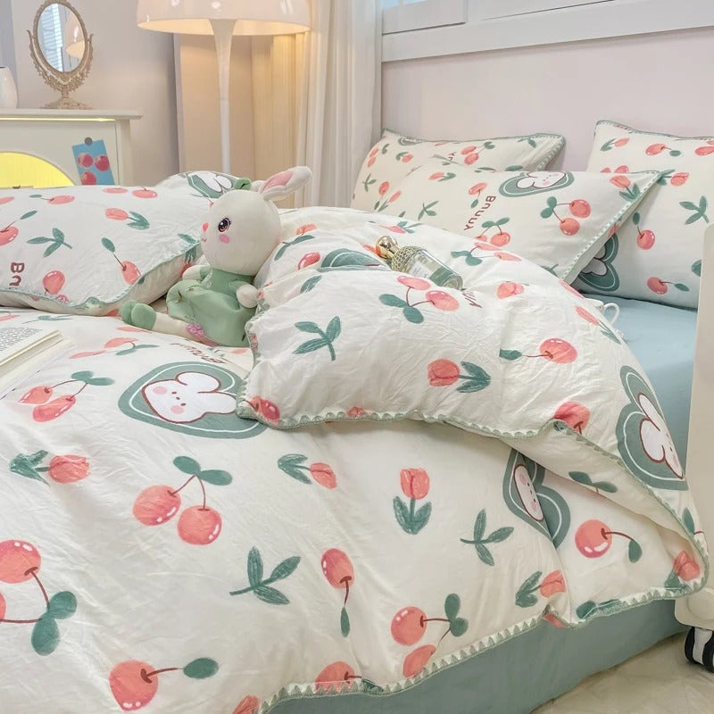 Floral Duvet Cover Bedding Set with Pillowcases